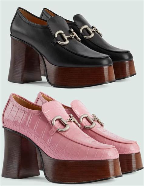 nuovo mocassino gucci scamosciato con tacco 9 mm|Mocassini Donna con Tacco .